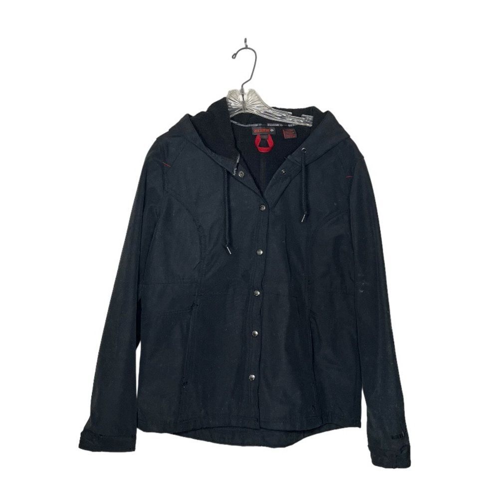 WOLVERINE Black Jacket Hooded Soft Lining Snap Front Closure Womens Size Large